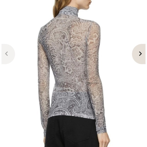 Acne studio turtle neck paisley print hi neck top usa xs - Picture 3 of 6